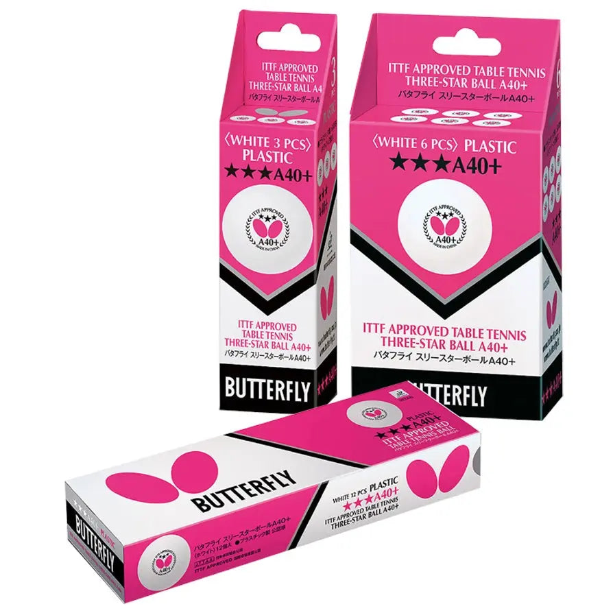 Butterfly A40+ 3Star Table Tennis Balls (3 or 12 Count) eTableTennis