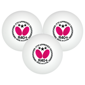 Butterfly R40+ 3-Star Ball White Table Tennis Balls Butterfly
