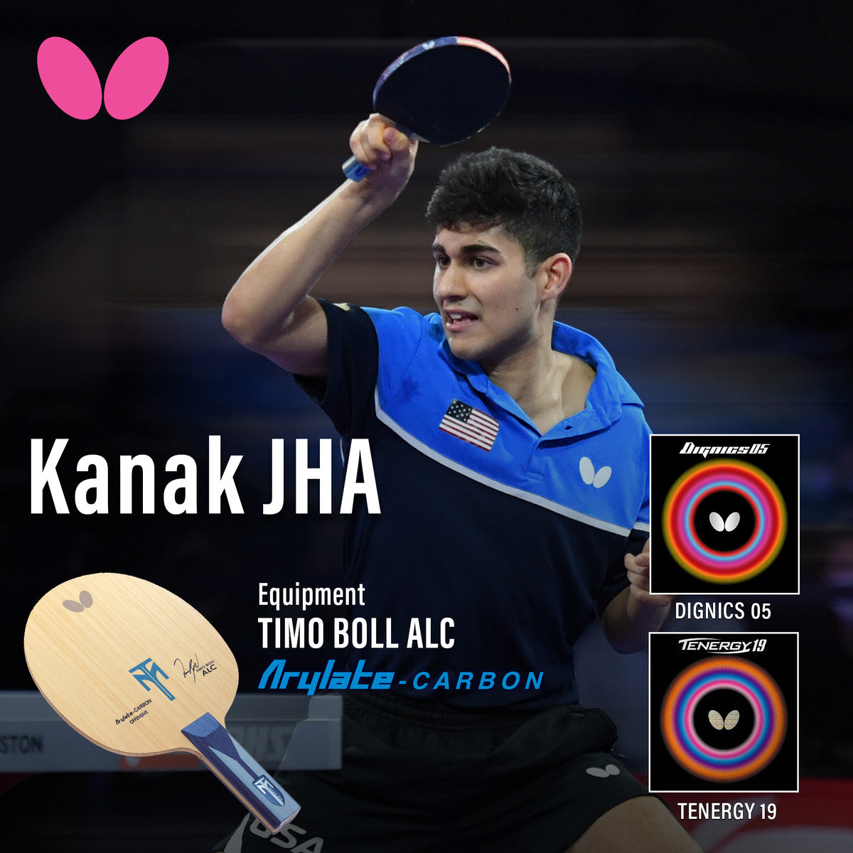 Butterfly Timo Boll ALC Pro-Line Racket with Dignics 05 and Tenergy 19 ...