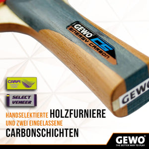 GEWO CS Energy Carbon Pre-Assembled Table Tennis Racket GEWO