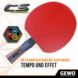 GEWO CS Energy Carbon Pre-Assembled Table Tennis Racket GEWO