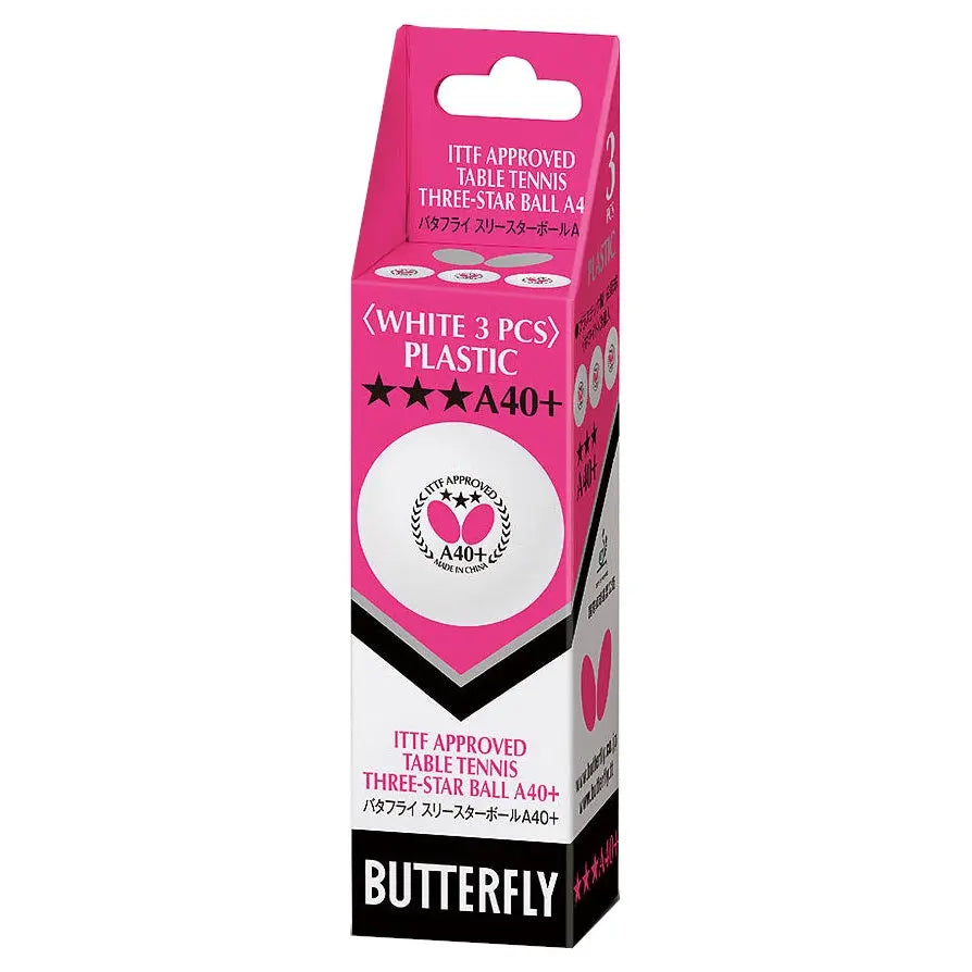 Butterfly A40+ 3-Star Table Tennis Balls (3 or 12 Count) Butterfly