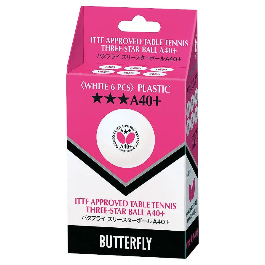 Butterfly A40+ 3-Star Table Tennis Balls (3 or 12 Count) Butterfly
