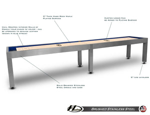 Hudson Brushed Stainless Steel Shuffleboard Table
