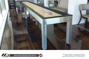 Hudson Brushed Stainless Steel Shuffleboard Table Hudson Shuffleboards