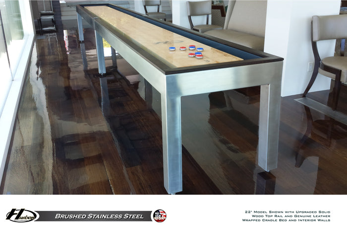 Hudson Brushed Stainless Steel Shuffleboard Table