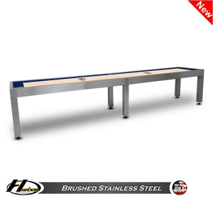 Hudson Brushed Stainless Steel Shuffleboard Table Hudson Shuffleboards