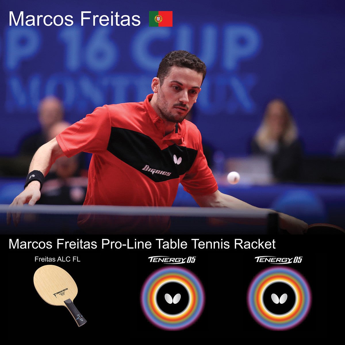 Raquette De Ping-pong Butterfly Marcos Freitas ALC ST – Droite, Neuve En Boîte