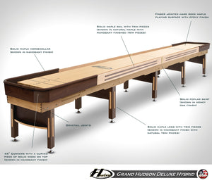 Grand Hudson Deluxe Hybrid Shuffleboard Table Hudson Shuffleboards