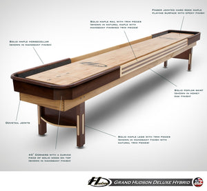 Grand Hudson Deluxe Hybrid Shuffleboard Table Hudson Shuffleboards