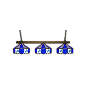 DETROIT LIONS 3 SHADE GLASS LAMP