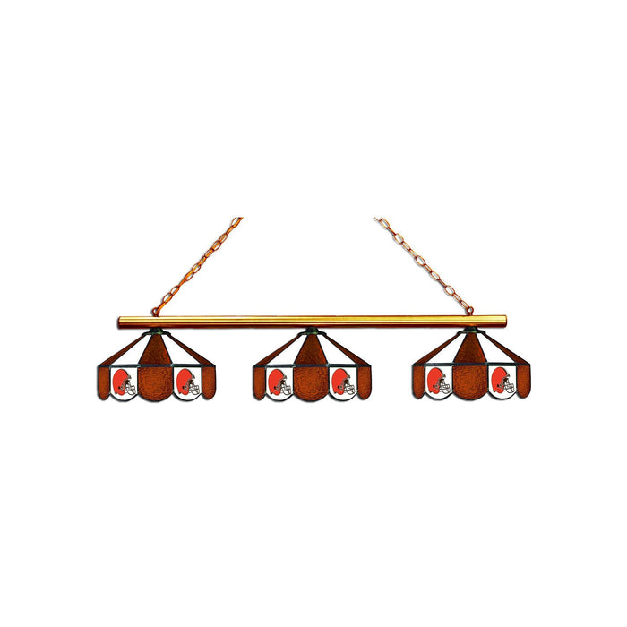CLEVELAND BROWNS 3 SHADE GLASS LAMP