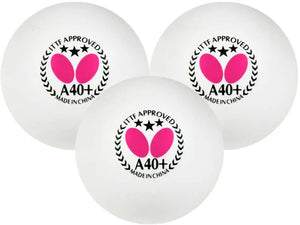 Butterfly A40+ 3-Star Table Tennis Balls (3 or 12 Count)