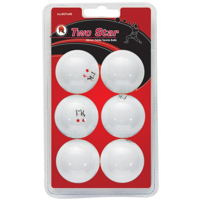 Martin Kilpatrick 2-Star White Table Tennis Balls (6 pack)